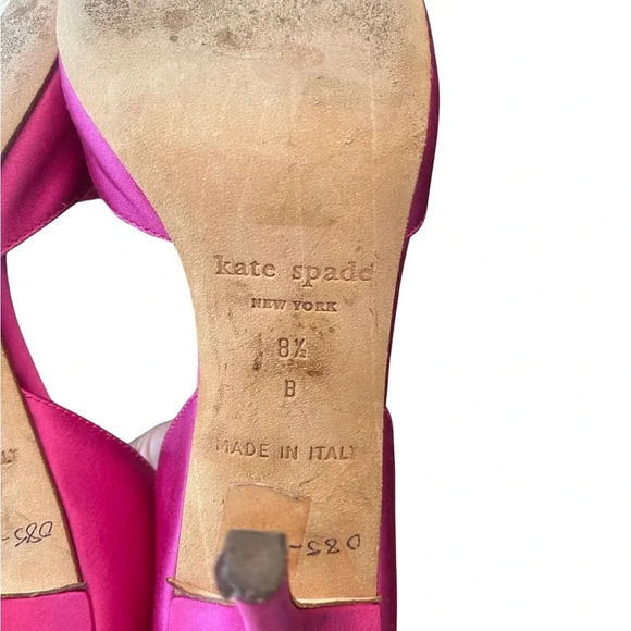 Kate Spade New York Satin Fuchsia Heels - Picture 2 of 8